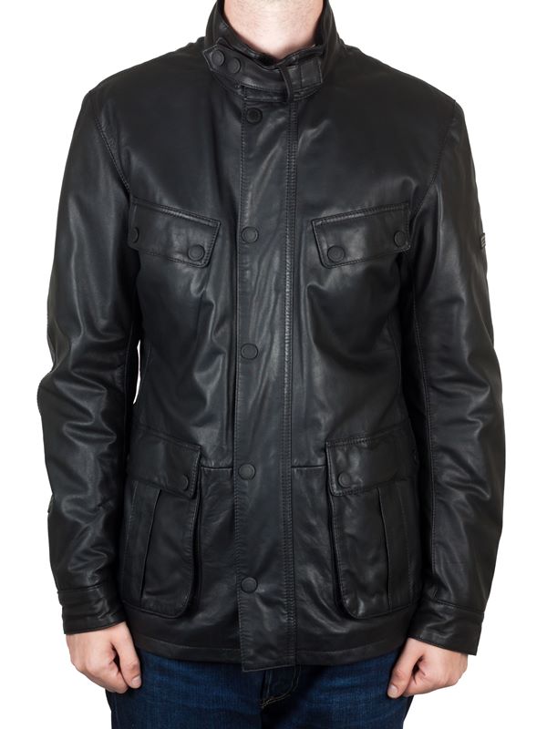 Barbour Paul Leather Jacket In Black 