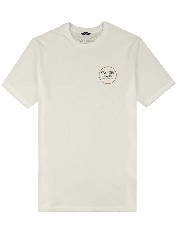 Brixton Wheeler T-Shirt in Off White | Dapper Street