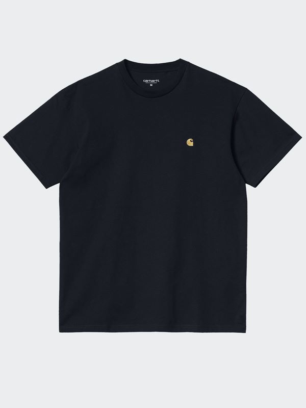 Carhartt WIP Men's Chase T-Shirt in Dark Navy / Gold | Dapper Street