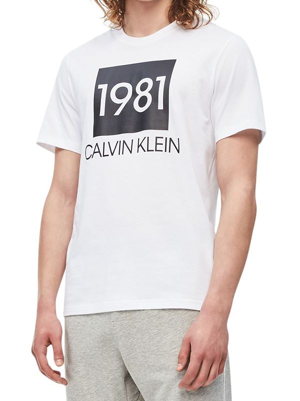 Calvin Klein S/S Crew Neck T-Shirt in White | Dapper Street