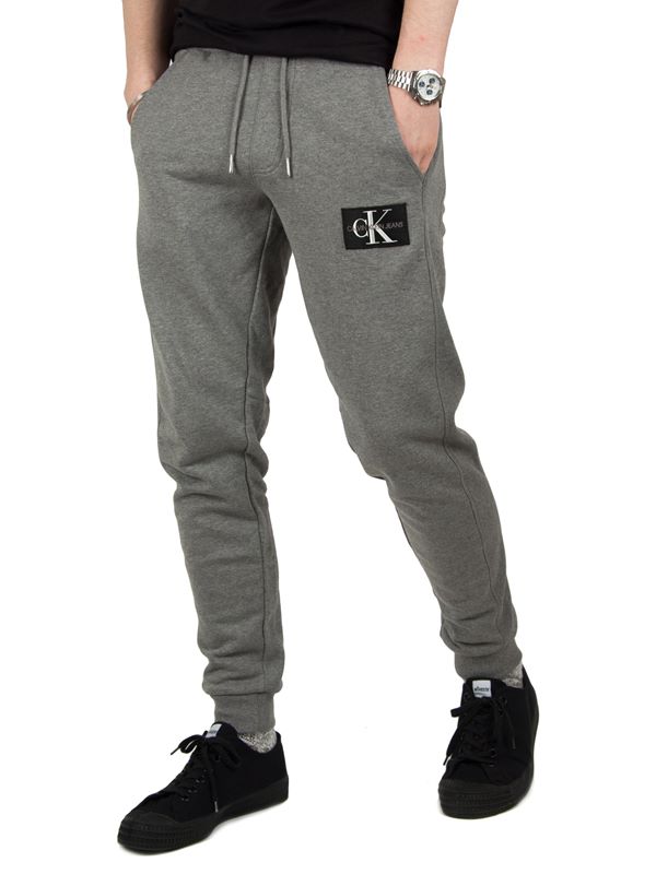 Calvin Klein Jeans Monogram Patch Jogger Pant in Mid Grey Heather | Dapper  Street