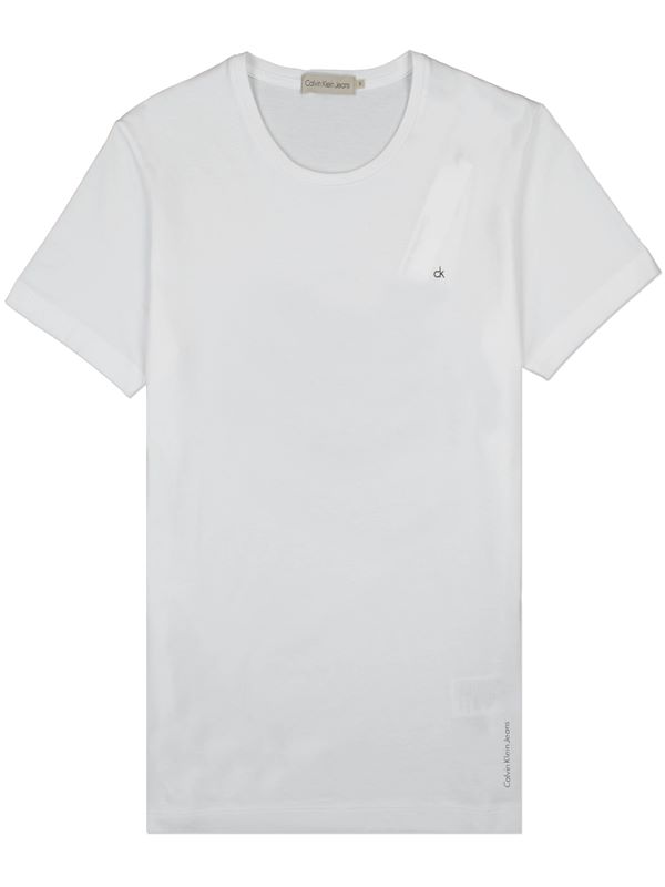 Calvin Klein Jeans Bron Logo Tee S/S in White | Dapper Street