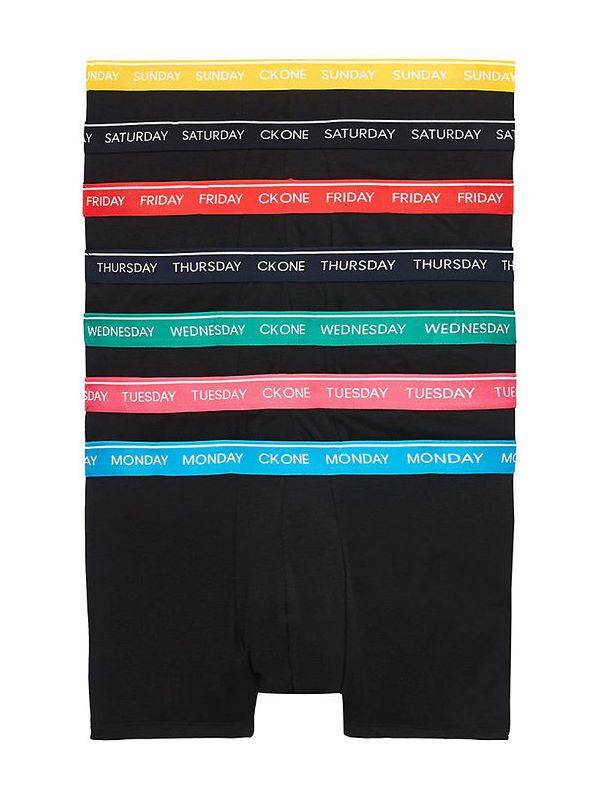 Calvin Klein Underwear Days Of The Week Low Rise Trunk 7 Pack in Black W.  Multi | Dapper Street