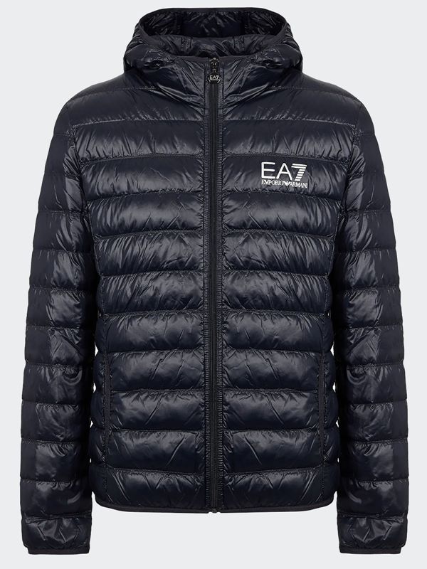 EA7 Emporio Armani Men's Packable Hooded Core Identity Puffer Jacket in  Navy