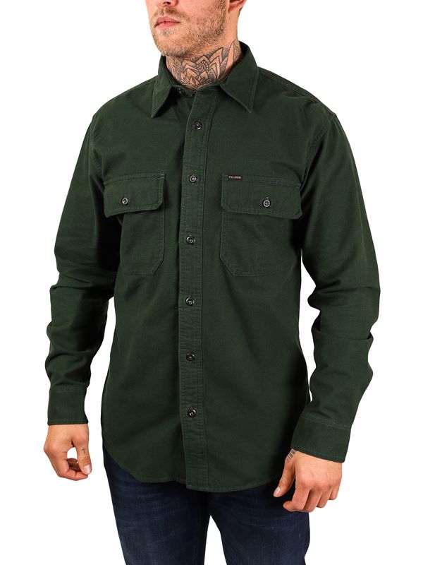 Filson Field Flannel Shirt in Dark Moss | Dapper Street