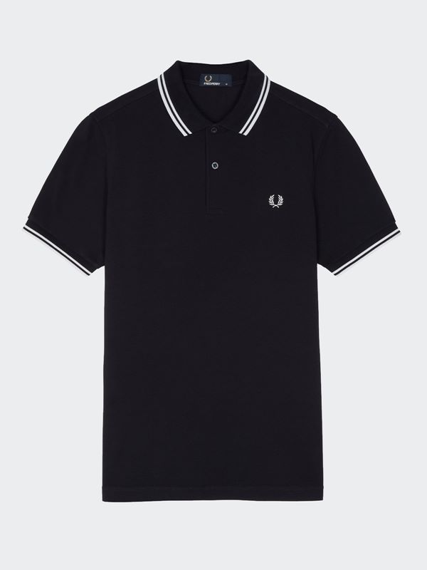 Fred Perry Men's Twin Tipped Fred Perry Shirt in Black / White / White ...