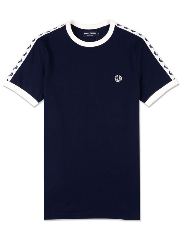 Fred Perry Taped Ringer T-Shirt in Carbon Blue | Dapper Street