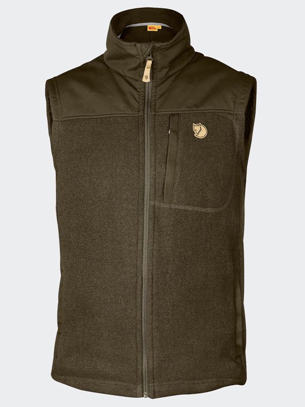 Fjallraven Buck Fleece Vest in Dark Olive | Dapper Street