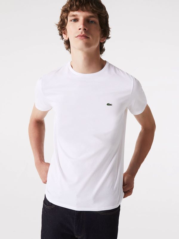 Lacoste Men's Pima Cotton T-Shirt in White | Dapper Street
