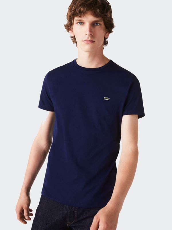Lacoste Men's Pima Cotton T-Shirt in Navy Blue | Dapper Street
