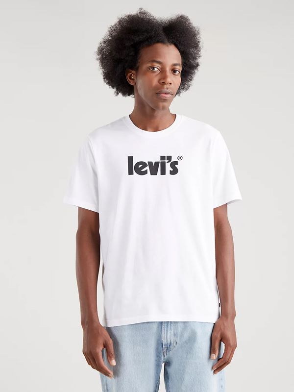 Levi's® Men's Relaxed Fit Short Sleeve T-Shirt in Poster Logo White |  Dapper Street
