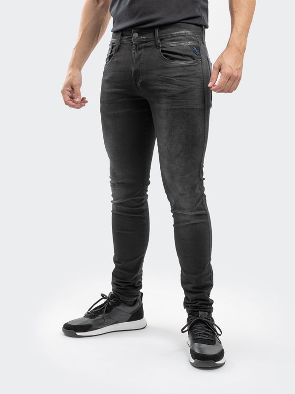 aluminium klassisk Forfærdeligt Replay Men's Anbass Hyperflex Jeans X-Lite Re-Used Black | Dapper Street
