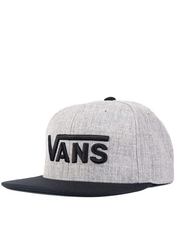 VANS Drop V Snapback Hat in Heather Grey/Black | Dapper Street