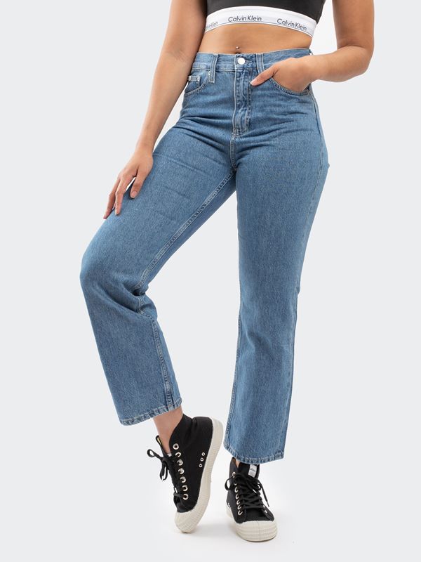Calvin Klein Jeans Women's HR Straight Ankle Jeans in Denim Light