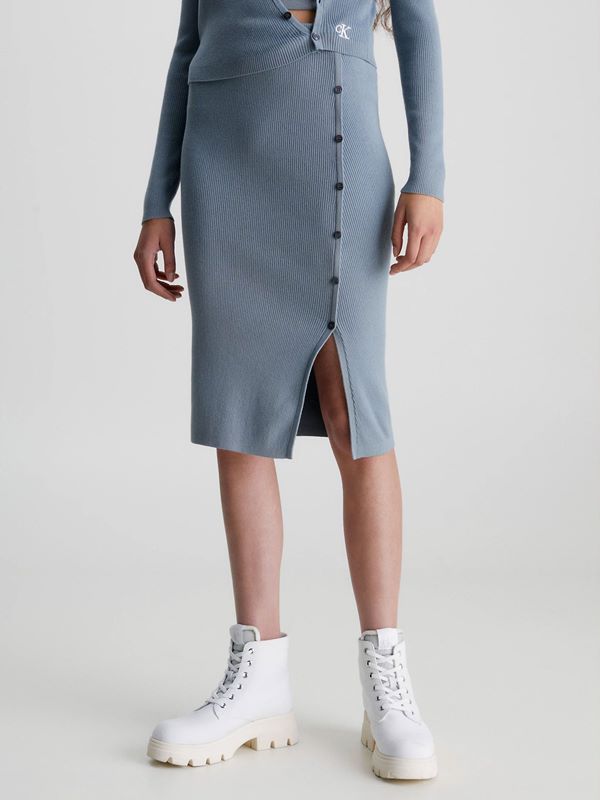 Calvin Klein Jeans Women's Button Down Skirt In Overcast Grey | Dapper  Street