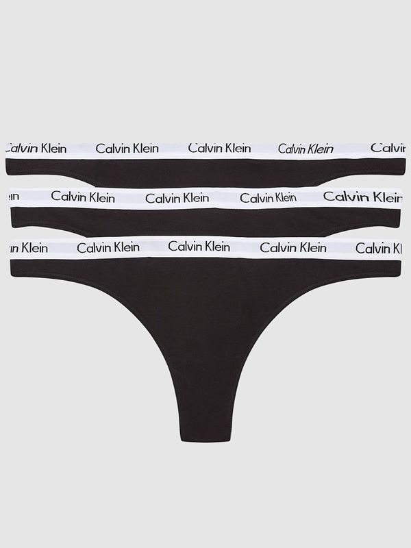 Calvin Klein Women's Carousel Thong 3Pk in Black / Black / Black