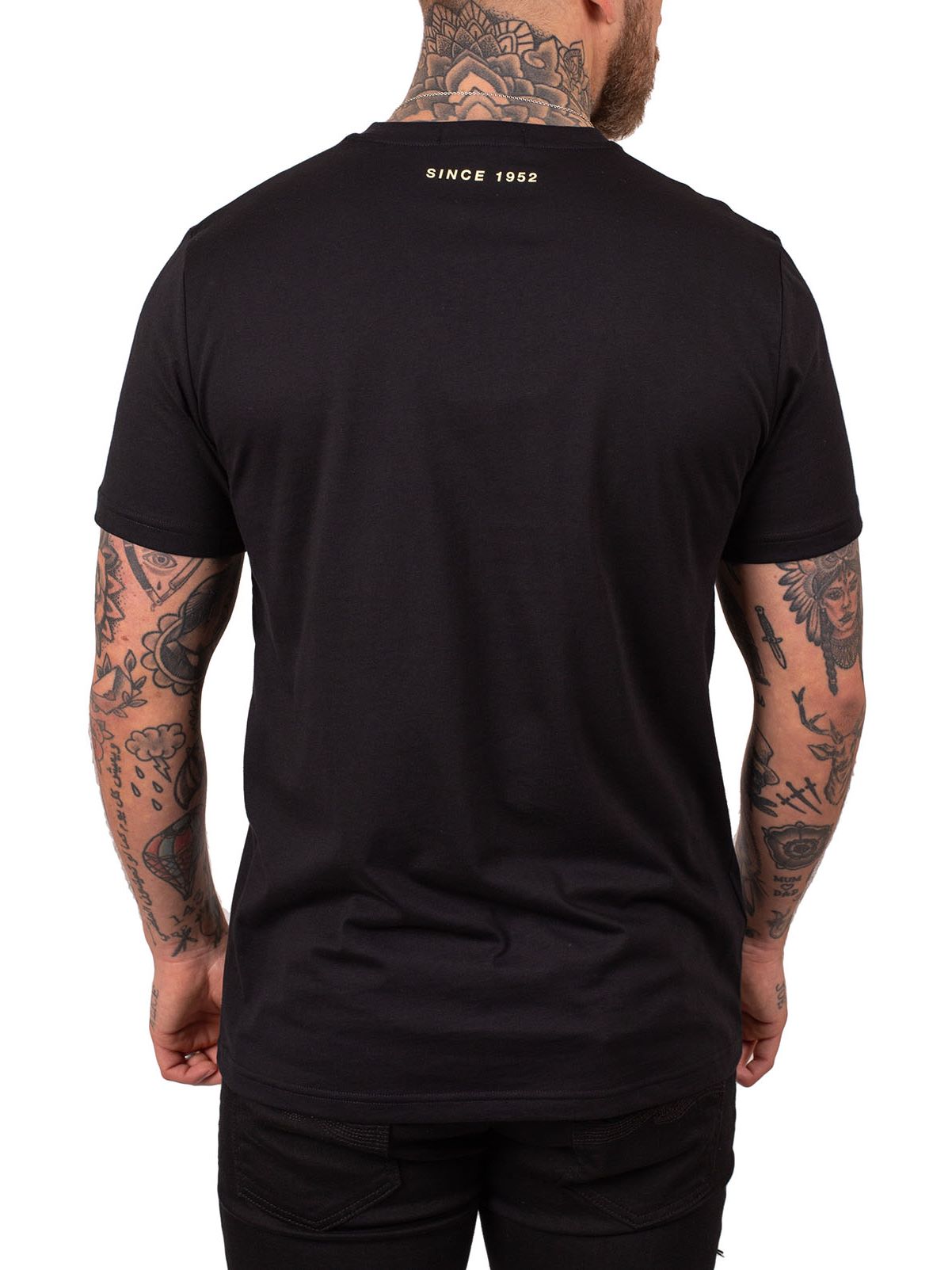 Fred Perry Mixed Graphic T-Shirt in Black | Dapper Street