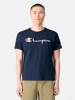 Champion RW Men's Chest Script Logo Crewneck T-Shirt in Navy