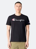 Champion RW Men's Chest Script Logo Crewneck T-Shirt in Black