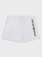 Emporio Armani Men's Vertical Logo Swim Boxer in White
