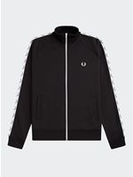 fred perry men's taped track jacket in black