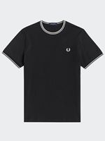 fred perry men's twin tipped t-shirt in black