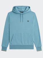 fred perry men's tipped hooded sweatshirt in ash blue