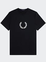 fred perry men's laurel wreath graphic t-shirt in black