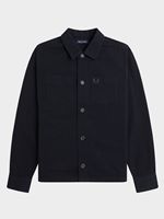 fred perry men's twill overshirt in black