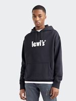 levi's® men's relaxed graphic hoodie in poster hoodie caviar