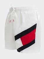 Tommy Hilfiger Men's Mid Length Flag Swim Shorts in White