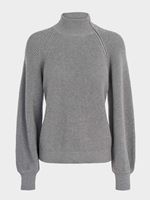 Esme Studios Women's ESEmilia Half Zip Sweater In Grey Melange