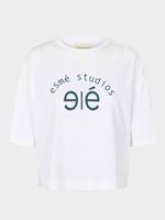 Esme Studios Women's ESPatricia 2/4 T-Shirt - GOTS In White