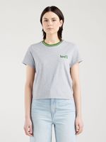 Levi's® Women's Graphic Jordie T-Shirt in Poster Logo Left Chest Starstruck Heather Grey
