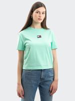Tommy Jeans Women's Tommy Center Badge T-Shirt in Clear Lagoon