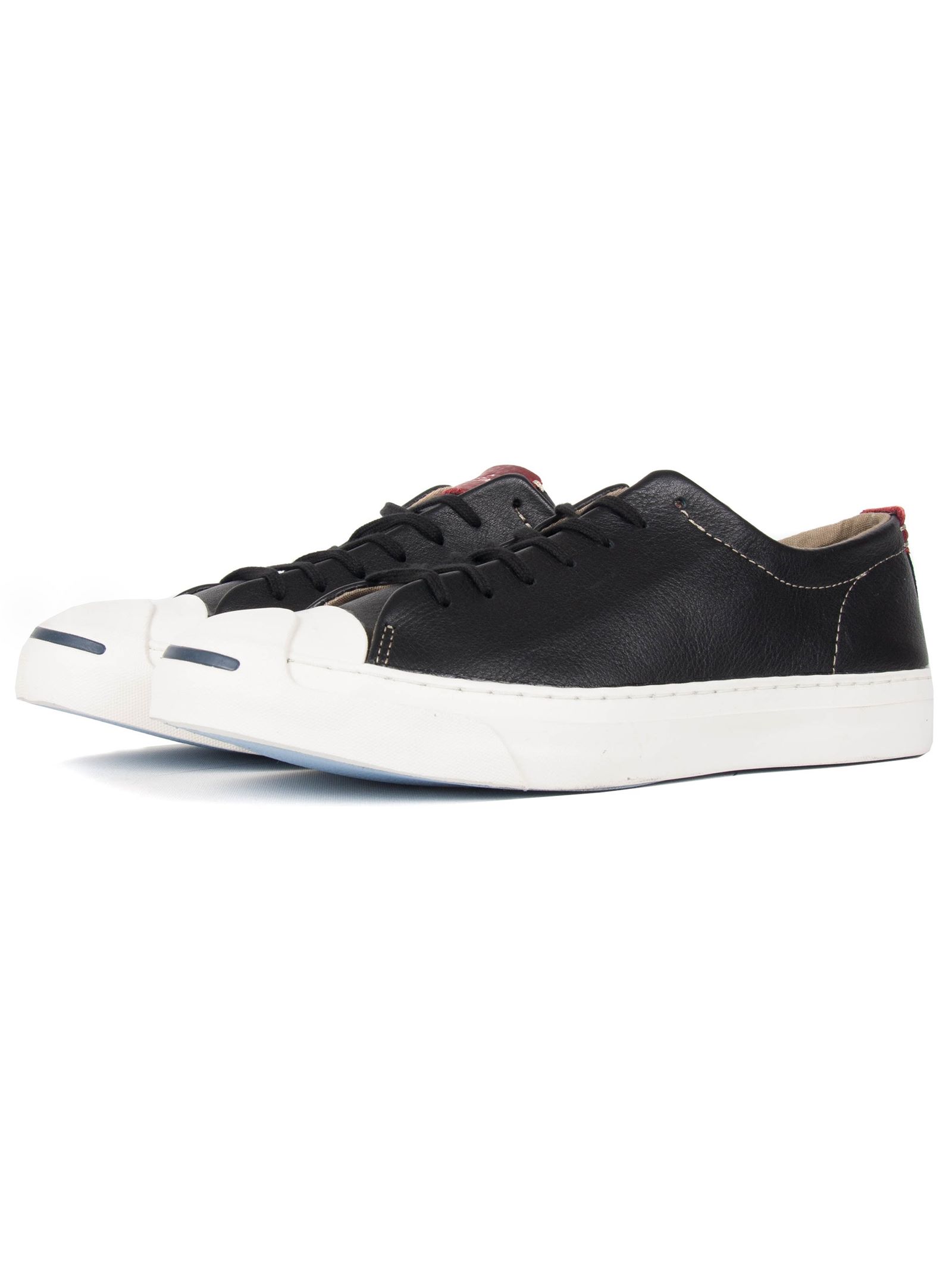 Converse Jack Purcell Tumbled Leather Black | Dapper Street