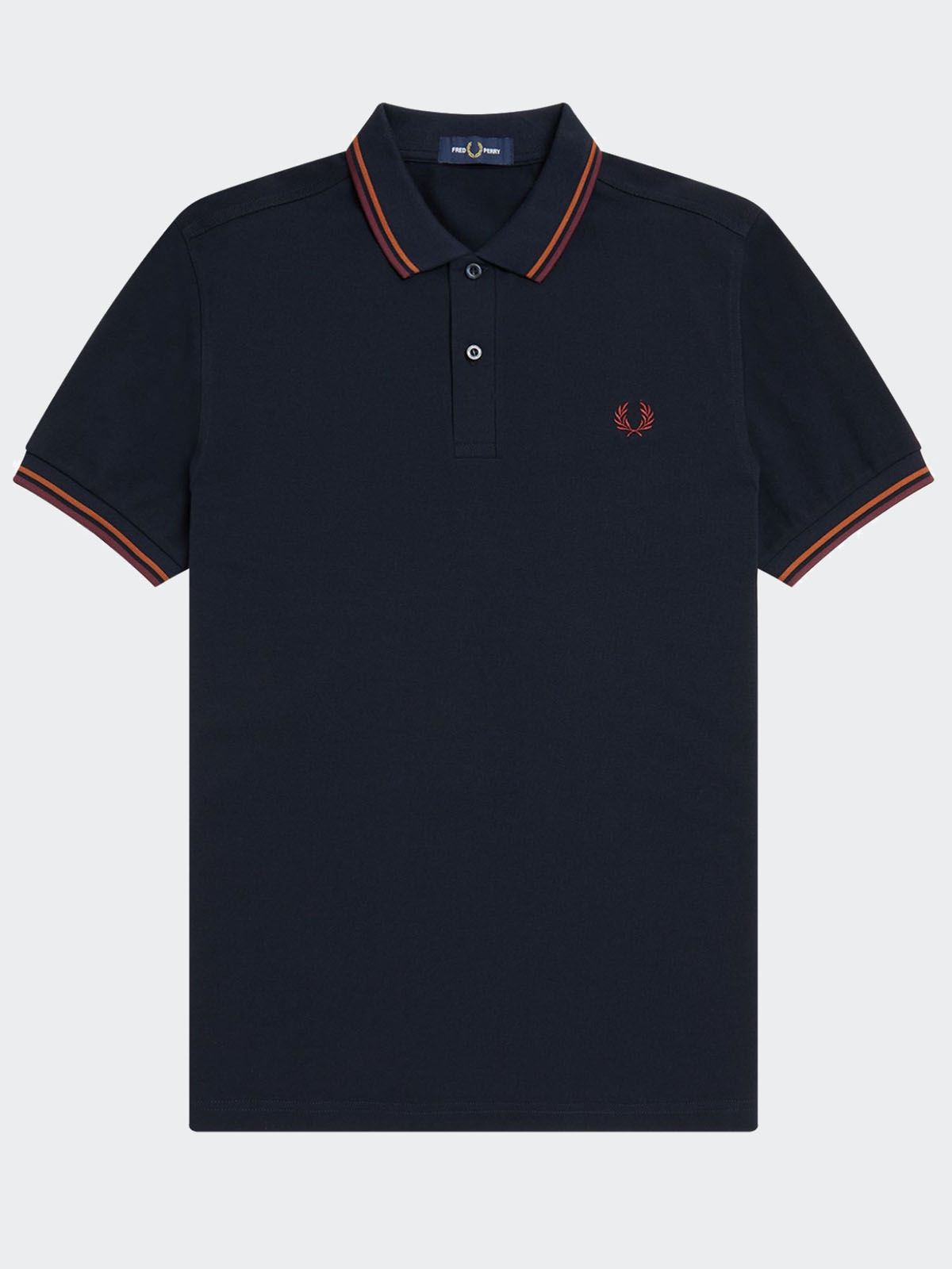 Fred Perry Men's Twin Tipped Fred Perry Shirt in Navy / Nut Flake ...