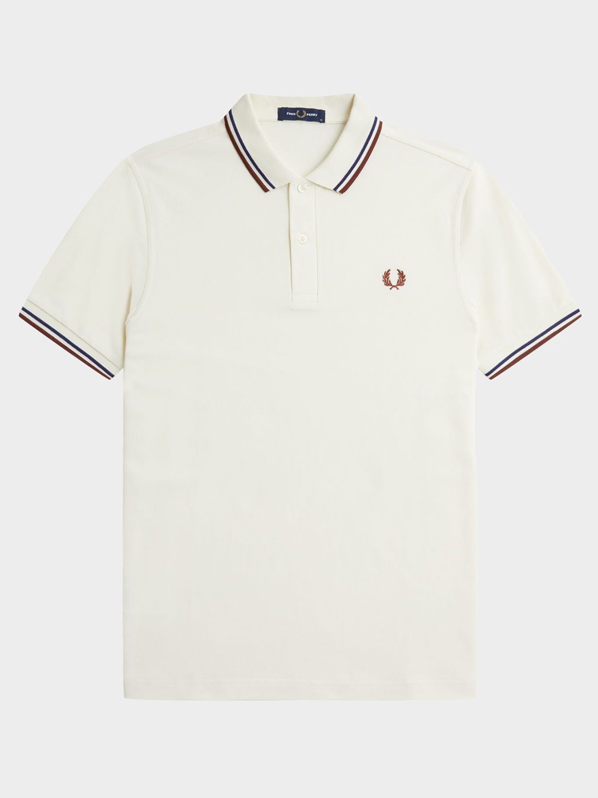 Fred Perry Men's Twin Tipped Fred Perry Shirt In Ecru / French Navy ...