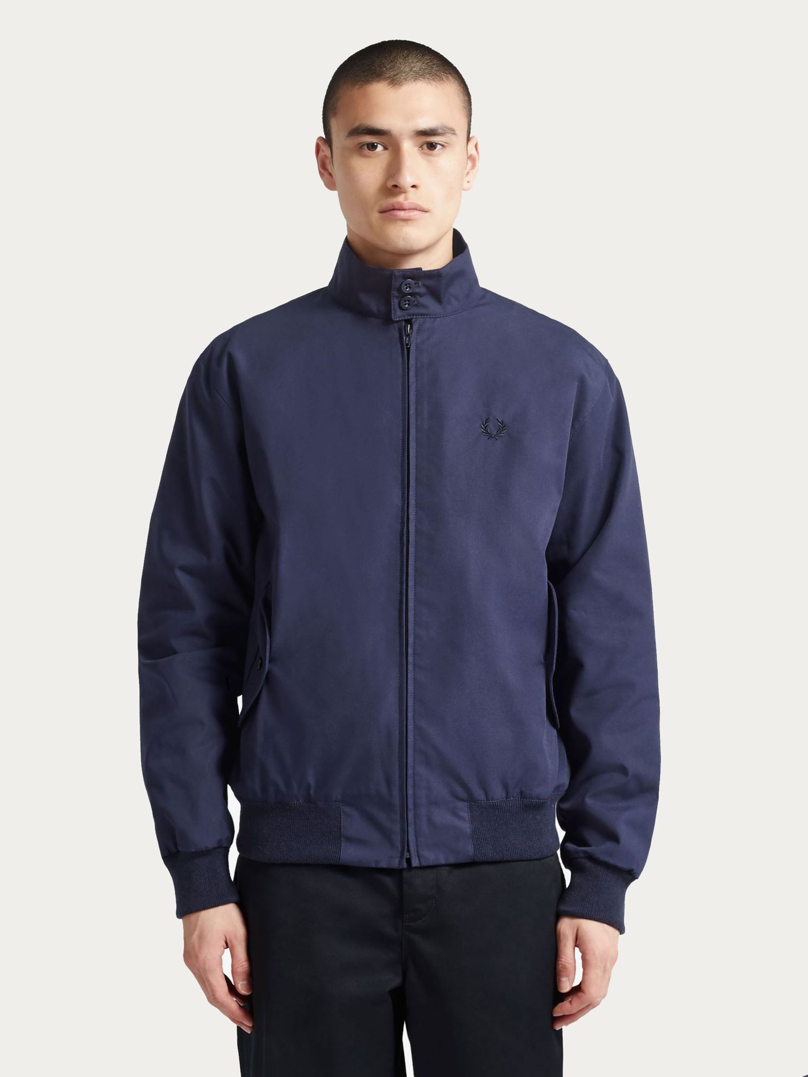 Fred Perry Made In England Men's Harrington Jacket in Navy | Dapper Street